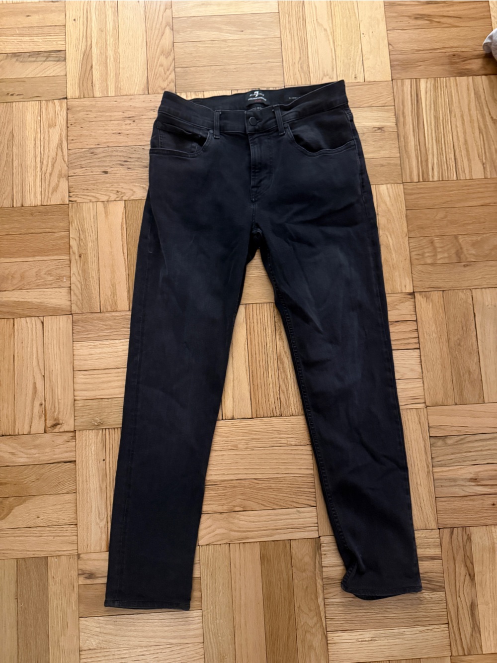 7 For All Mankind Men's Black Slim Jeans